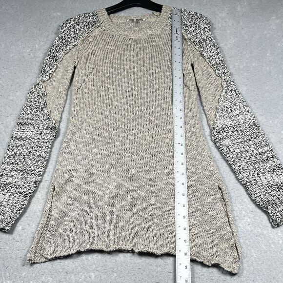 BKE Sweater Womens Size XS Beige Buckle Pullover Long Sleeve Crew Neck - Picture 6 of 10